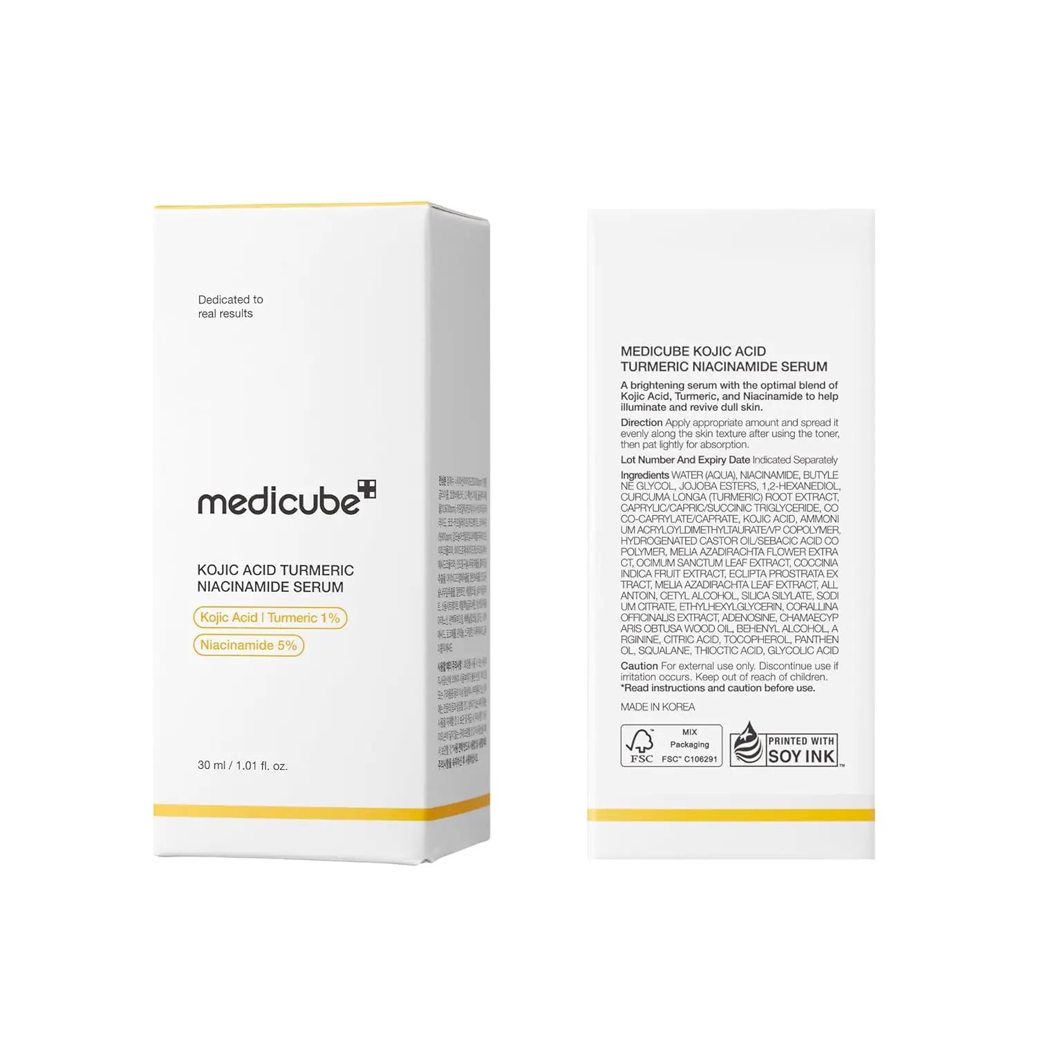 medicube Kojic Acid Turmeric Clarifying & Balancing Capsule Serum for Troubled Skin | Soothing & Brightening Facial Serum