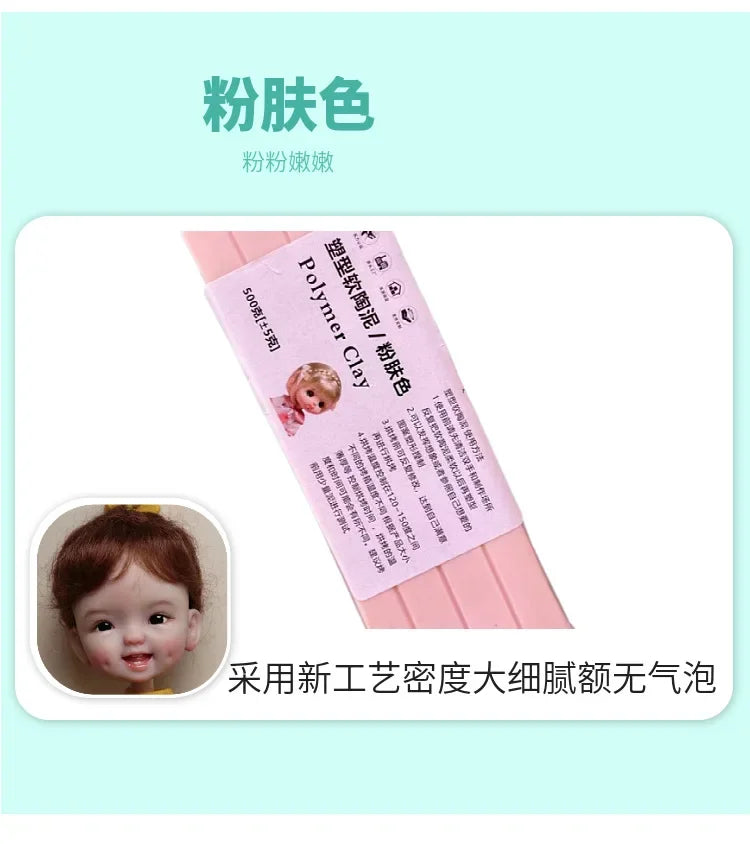 450g Professional Doll Head Clay Hand Model Doll Clay Skin /White Skin Color Polymer Soft Clay