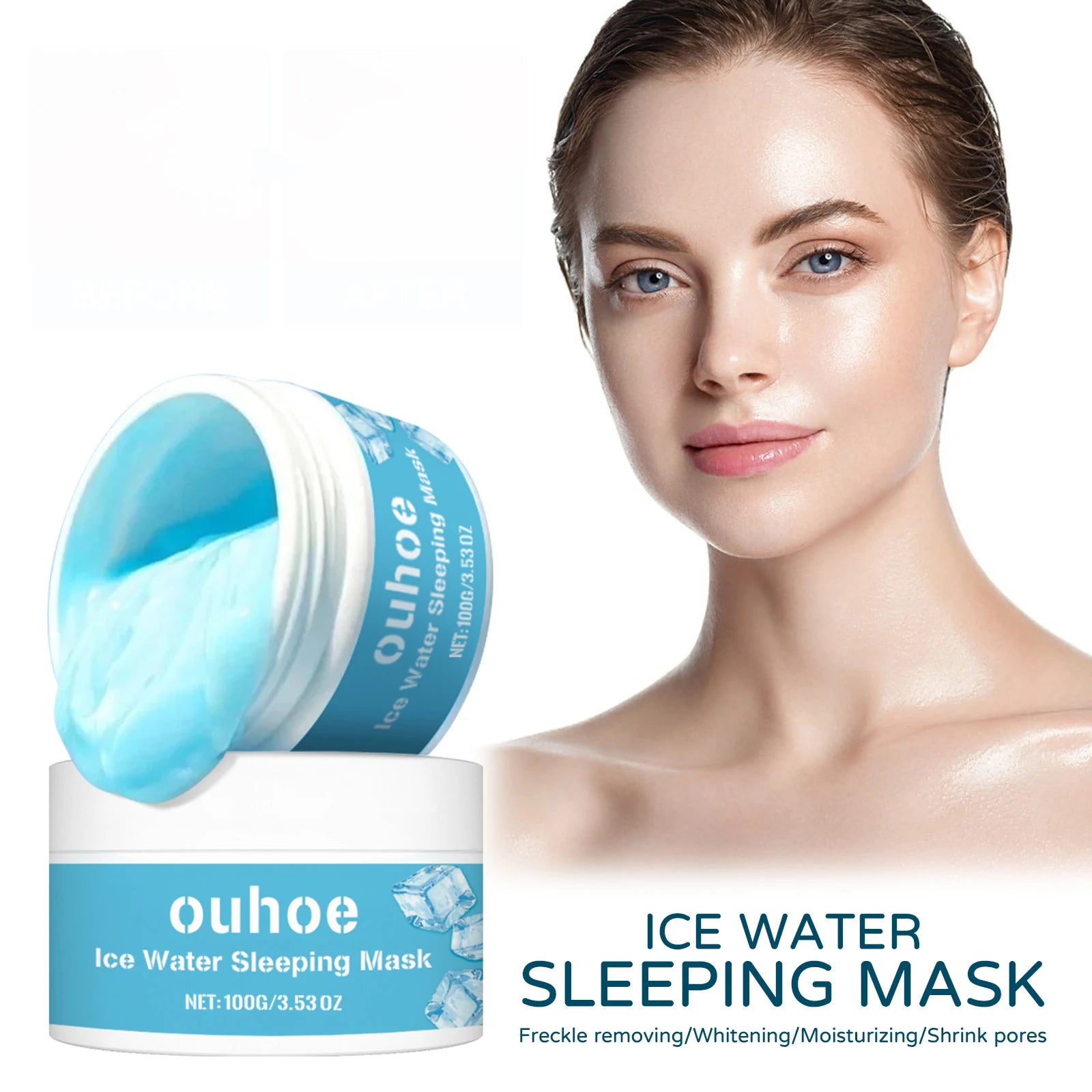 Moisturizing Sleeping Mask Fade Melanin Remove Dark Spots Shrink Pores Anti-Aging Hydrating Whitening Firm Wash-Free Face Mask