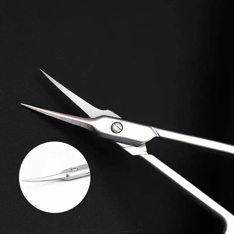 Stainless Steel Dead Skin Scissors Russian Sharp-Nosed Scissors Eagle Hook Dead Skin Scissors Manicure Dead Skin Tools